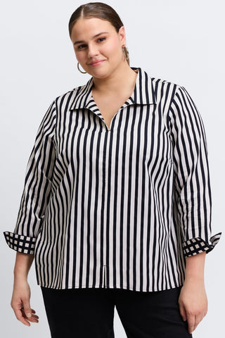 A relaxed fit no-iron Foxcroft shirt, styled for plus-size comfort.