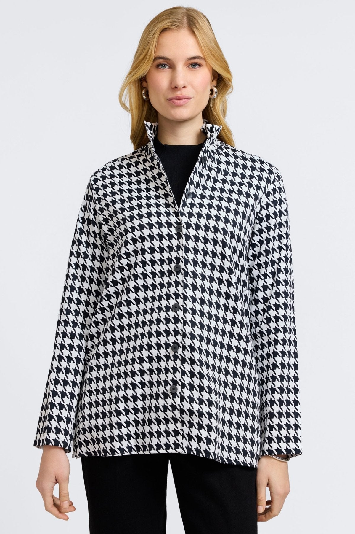 Carolina Classic Houndstooth Long Sleeve Shirt Jacket