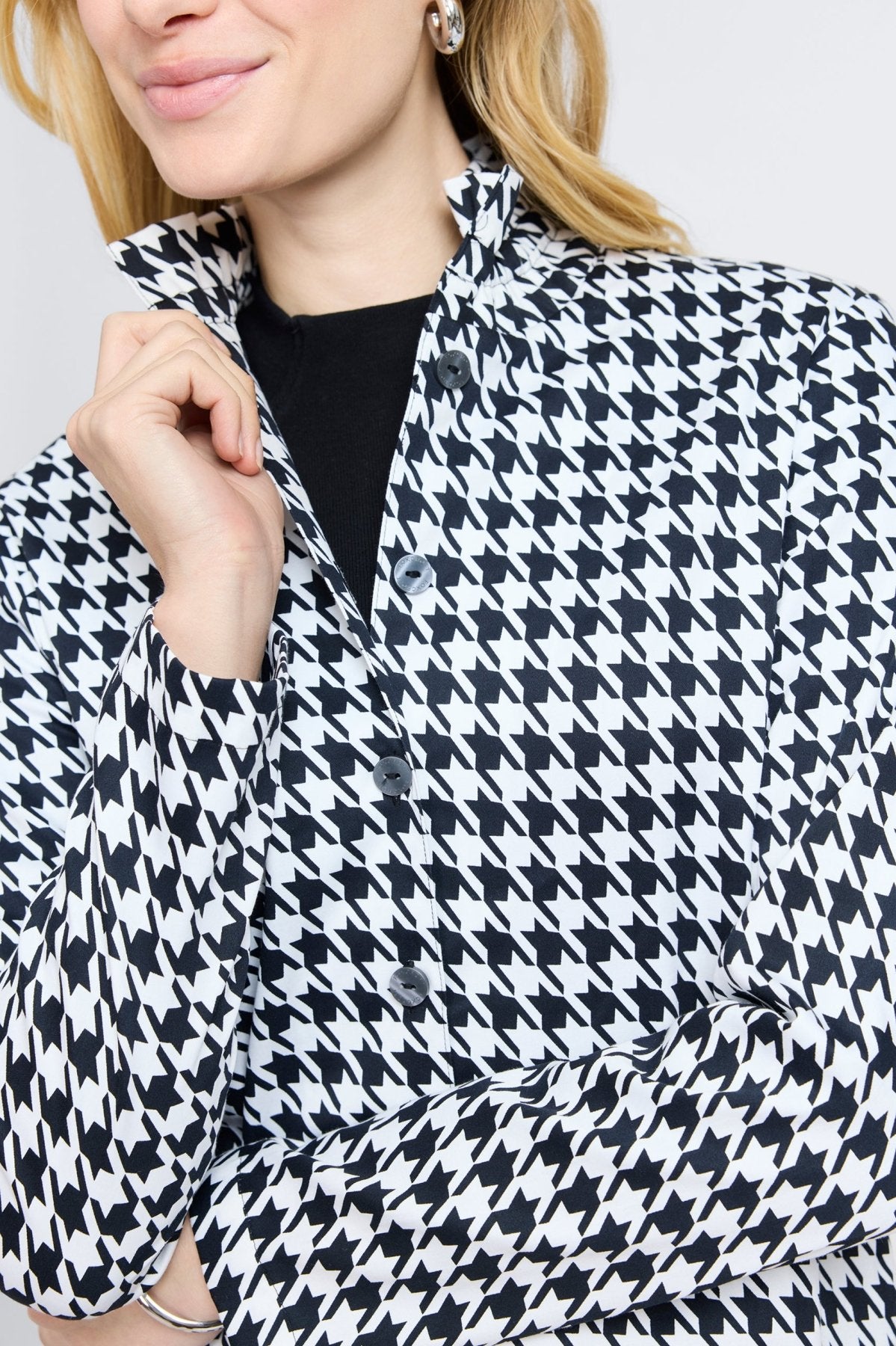 Carolina Classic Houndstooth Long Sleeve Shirt Jacket