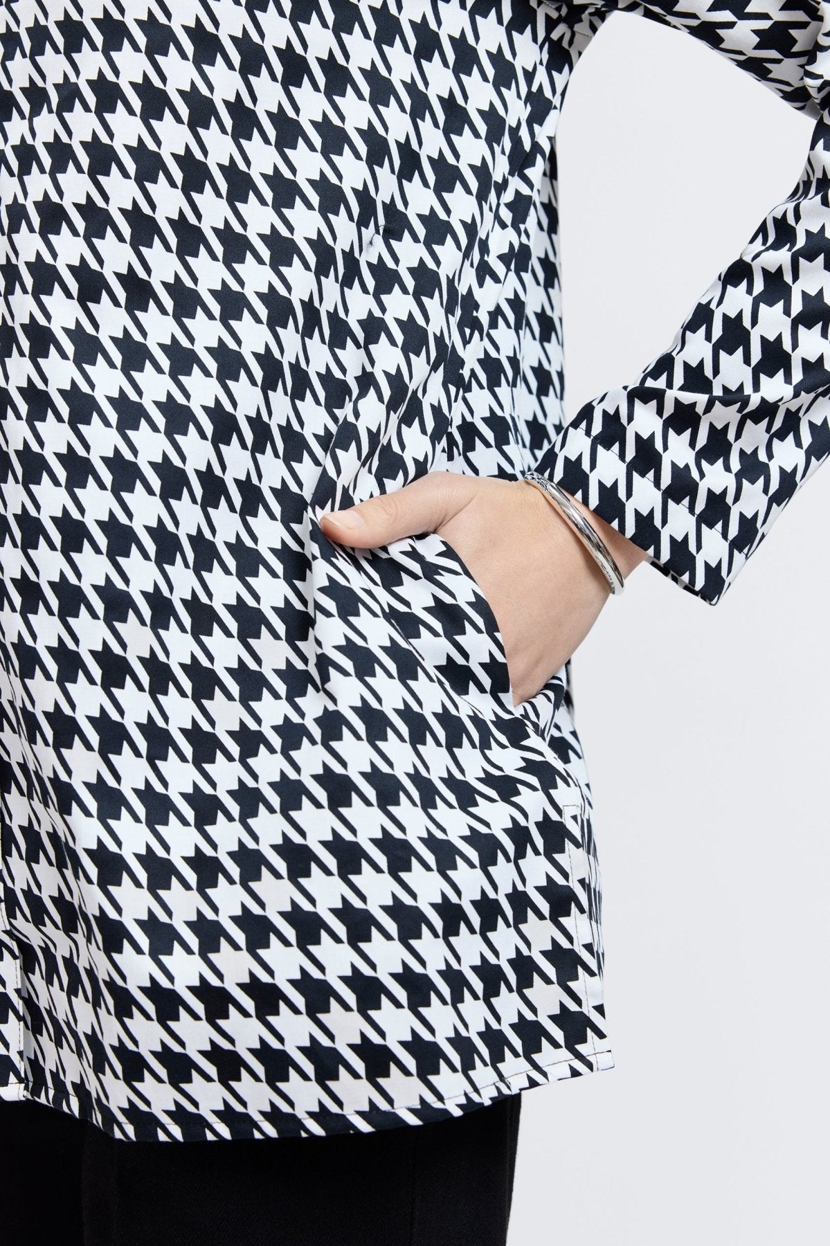 Carolina Classic Houndstooth Long Sleeve Shirt Jacket