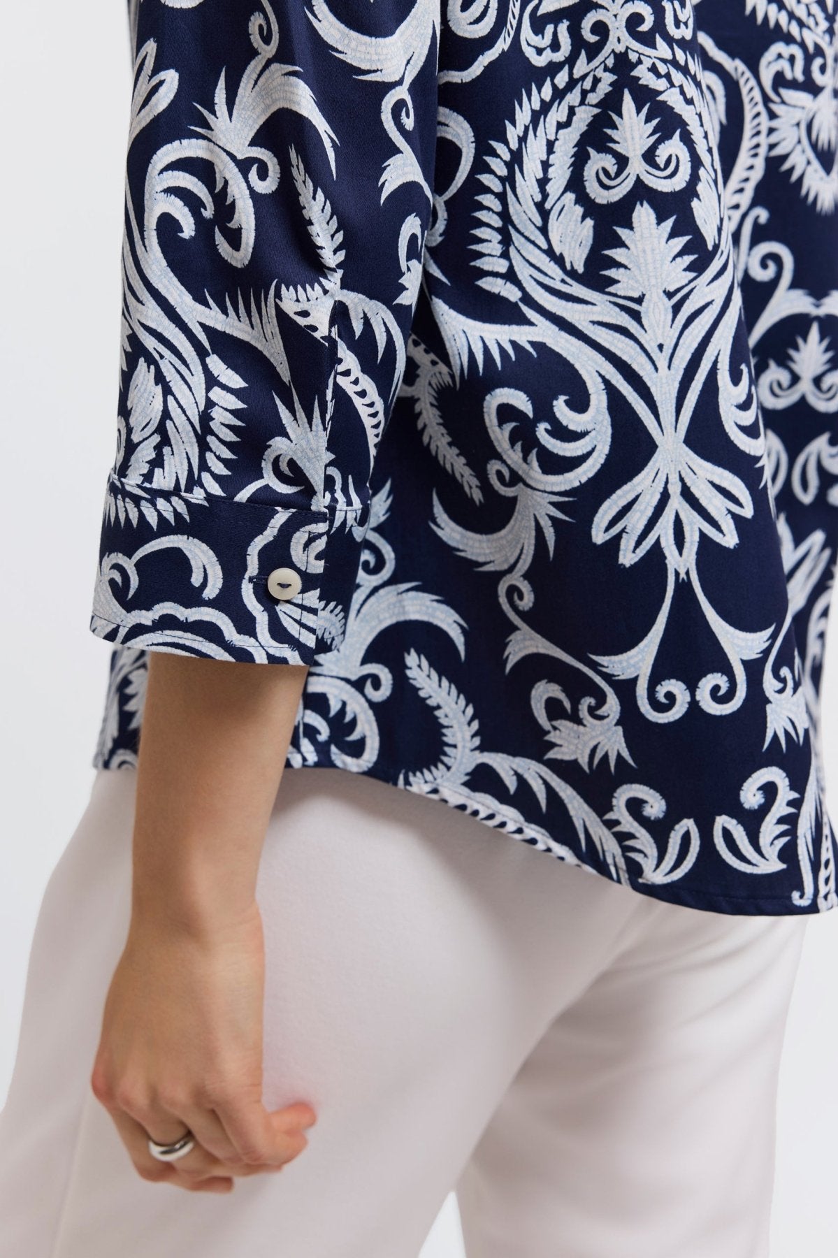Hampton Printed Damask 3/4 Sleeve Shirt