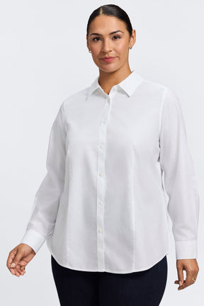 Dianna Plus No Iron Pinpoint Long Sleeve Shirt