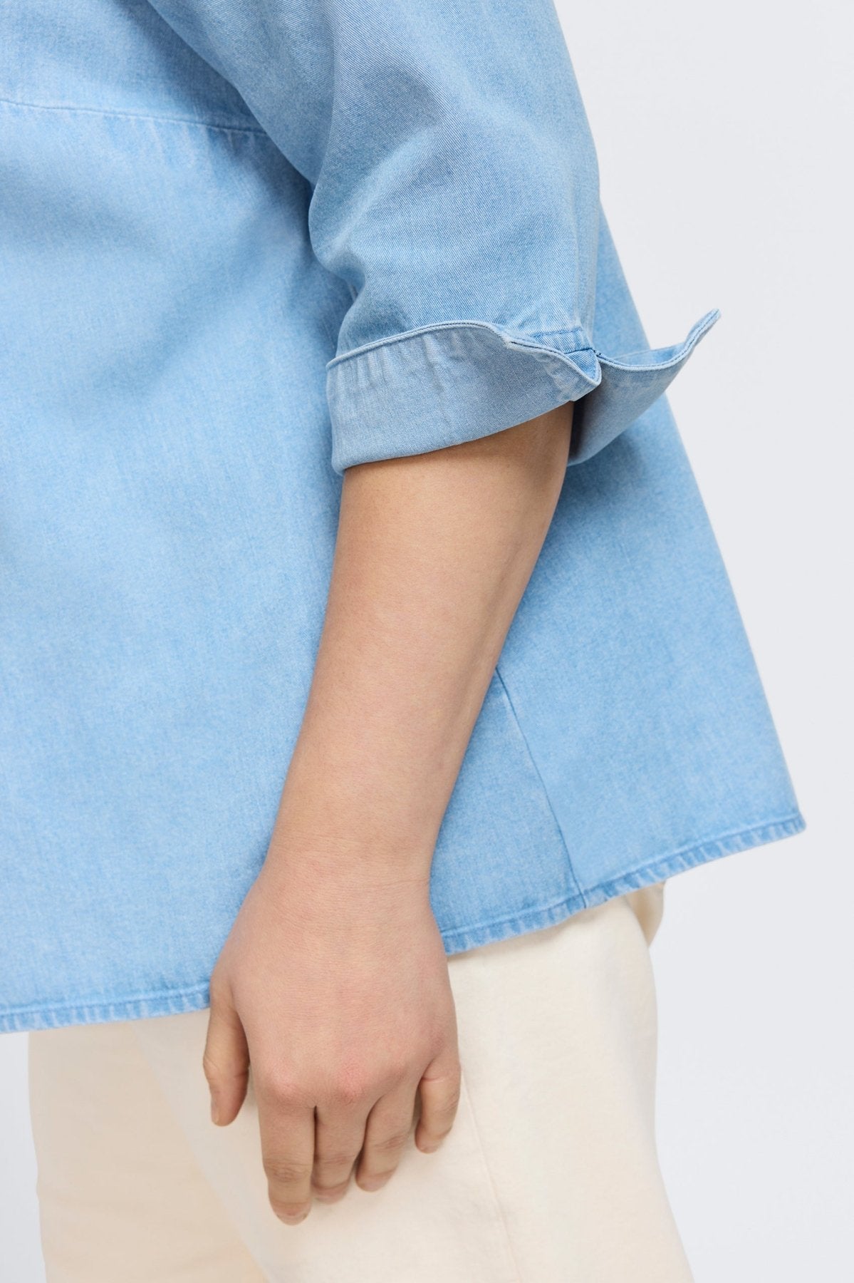 Agnes Plus Tencel® Denim 3/4 Sleeve Popover Shirt