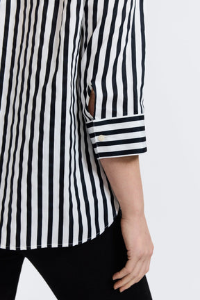 Meghan Plus Black Stripe & Gingham 3/4 Sleeve Shirt