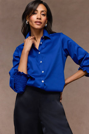 Avril Stretch Matte Sateen Long Sleeve Shirt
