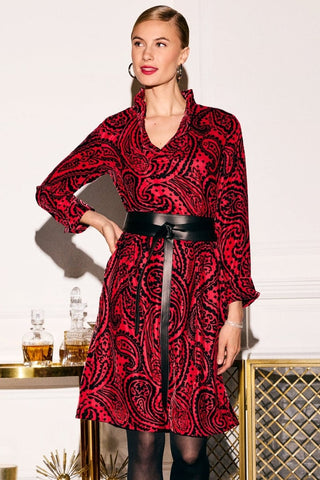 Tammy Velvet Paisley Long Sleeve Dress