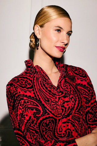 Tammy Velvet Paisley Long Sleeve Dress