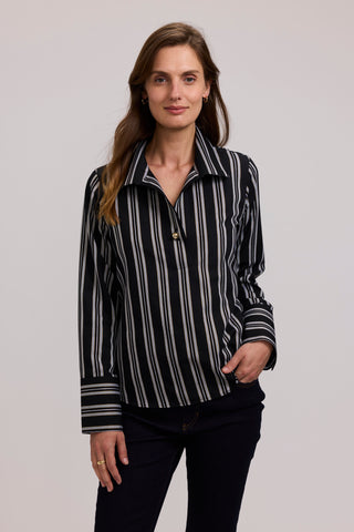 Catalina Shimmer Stripe Long Sleeve Popover Shirt