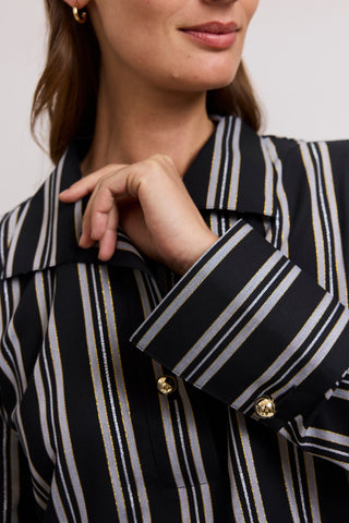 Catalina Shimmer Stripe Long Sleeve Popover Shirt
