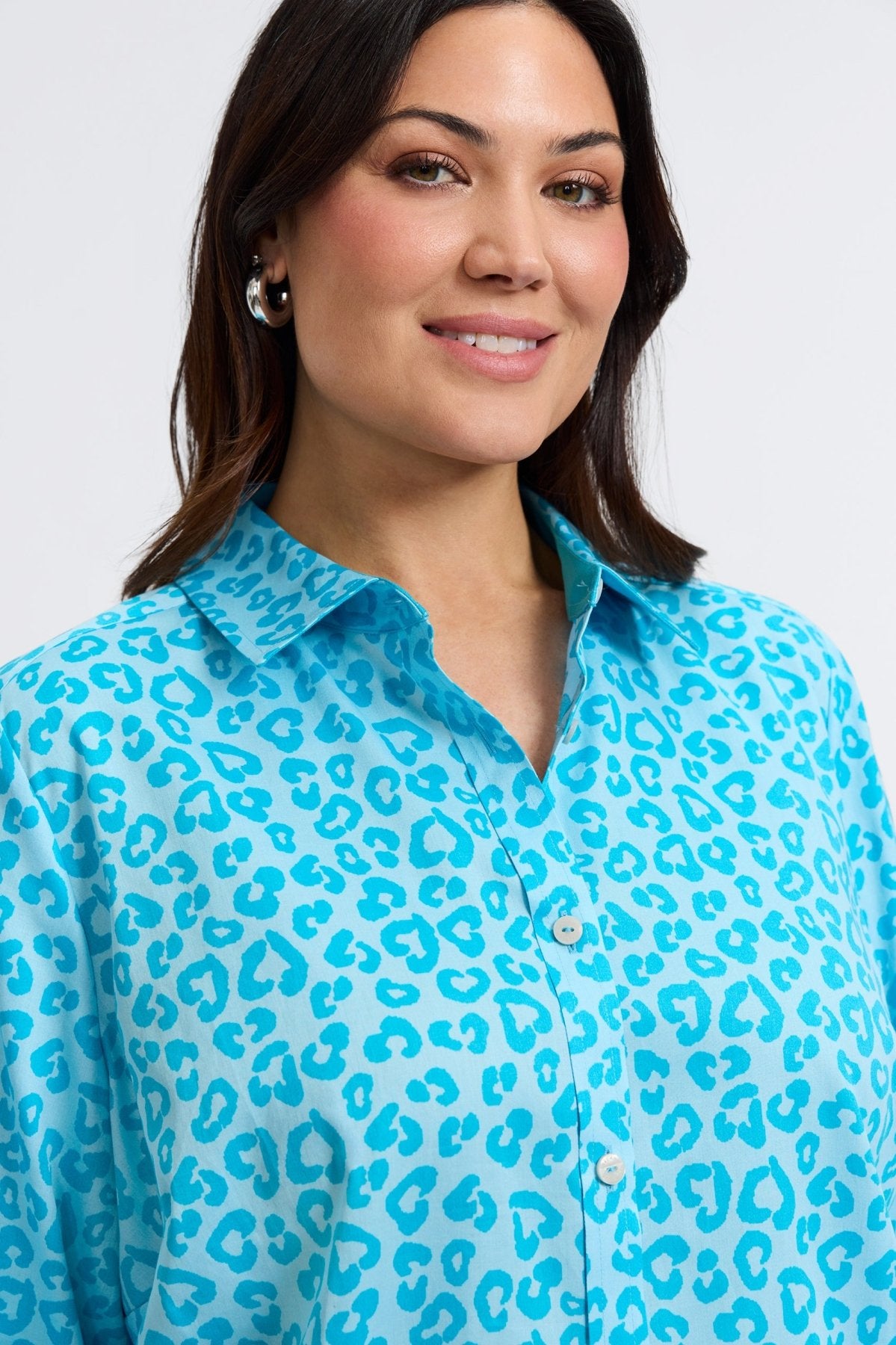 Margie Plus Tonal Cheetah 3/4 Sleeve Shirt