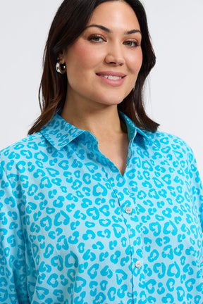 Margie Plus Tonal Cheetah 3/4 Sleeve Shirt