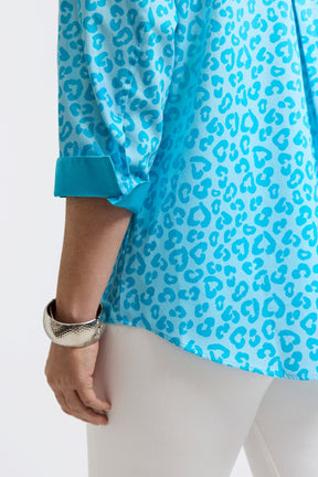 Margie Plus Tonal Cheetah 3/4 Sleeve Shirt