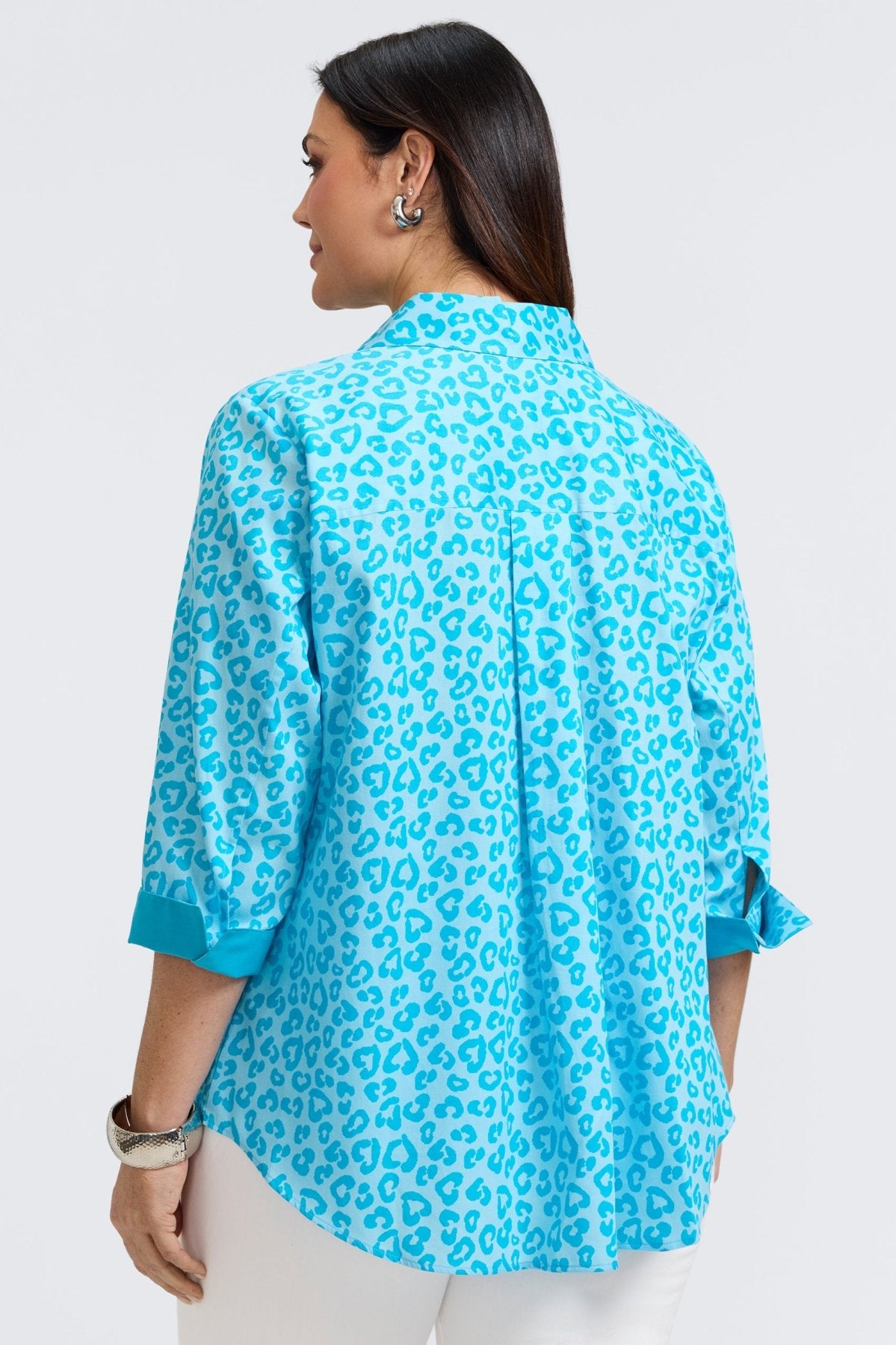 Margie Plus Tonal Cheetah 3/4 Sleeve Shirt