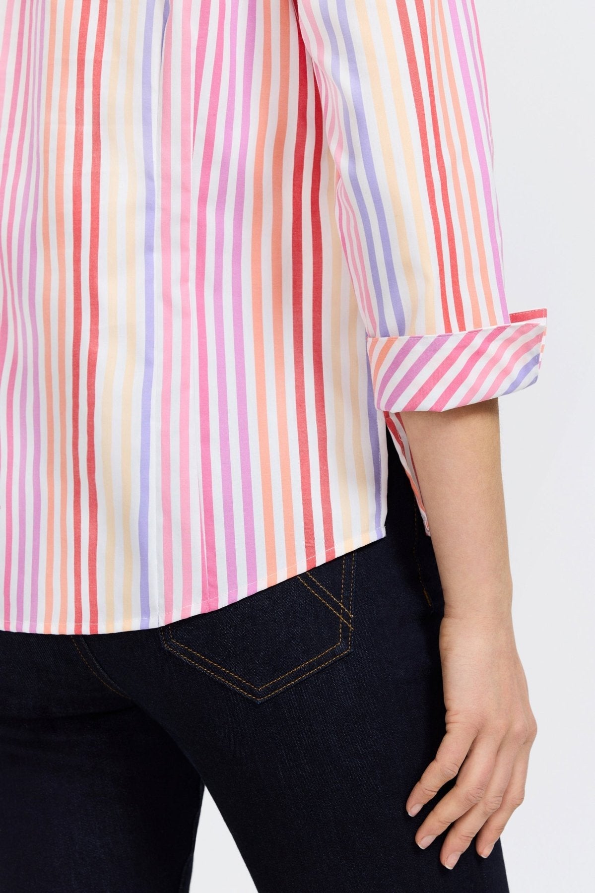 Taylor No Iron Pinpoint 3/4 Sleeve Shirt