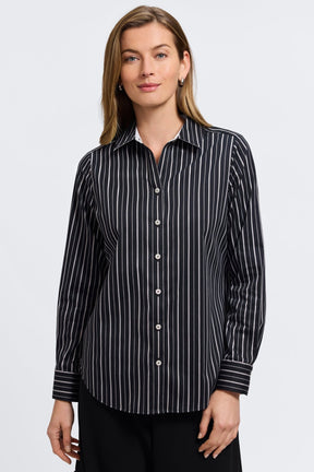 Margie Classic Wide Stripe Long Sleeve Shirt