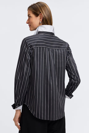 Margie Classic Wide Stripe Long Sleeve Shirt