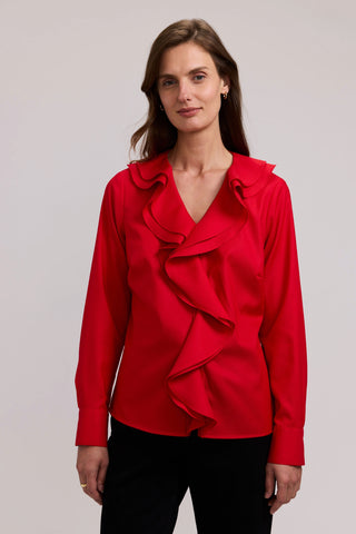 Shantel Ruffle Long Sleeve Popover Shirt