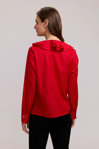 Shantel Ruffle Long Sleeve Popover Shirt