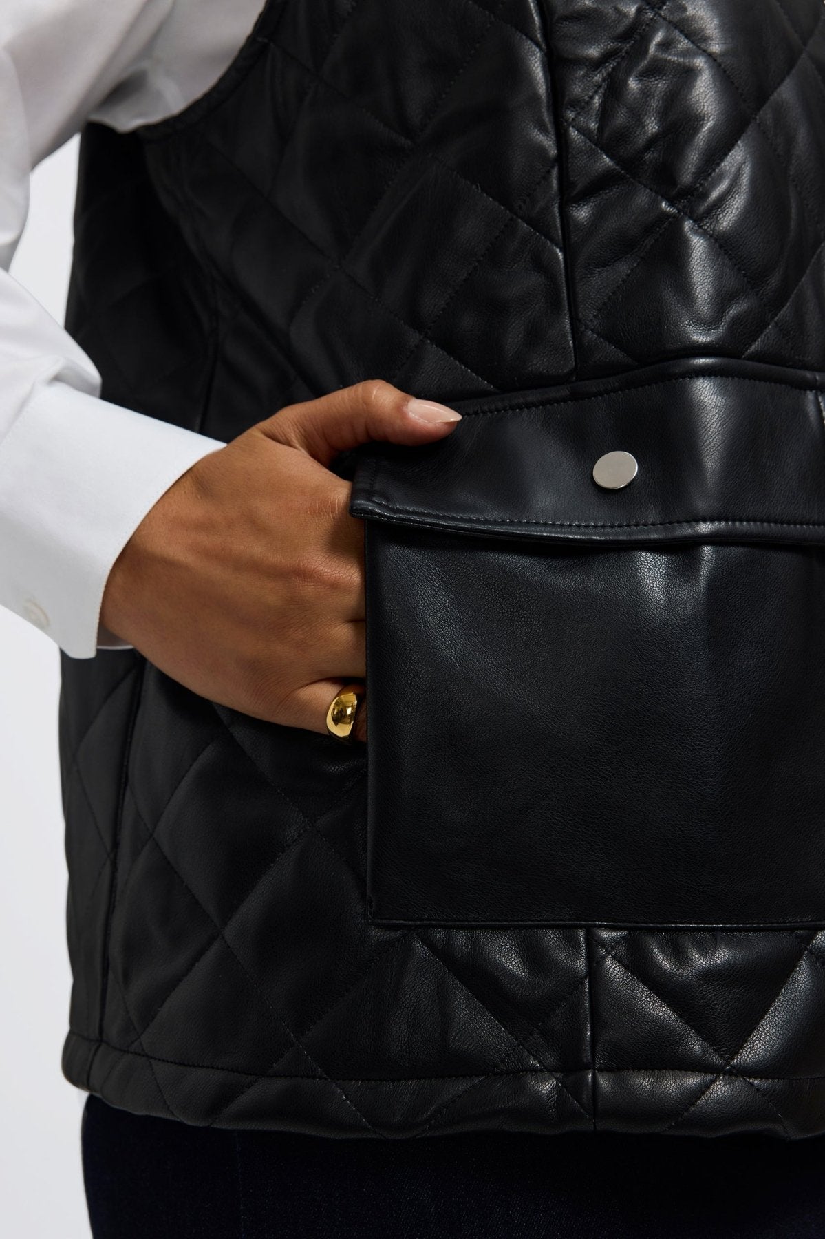 Billie Plus Vegan Leather Quilted Vest