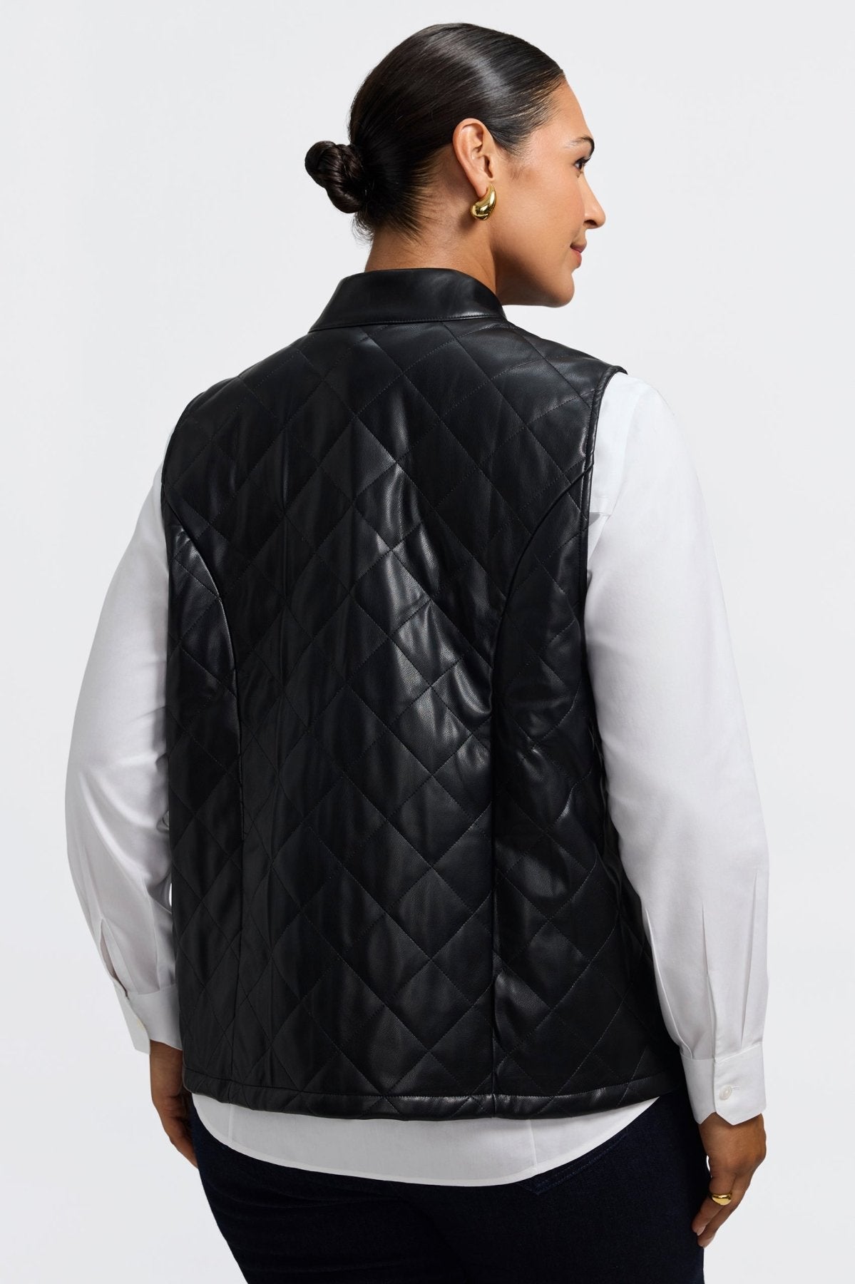 Billie Plus Vegan Leather Quilted Vest
