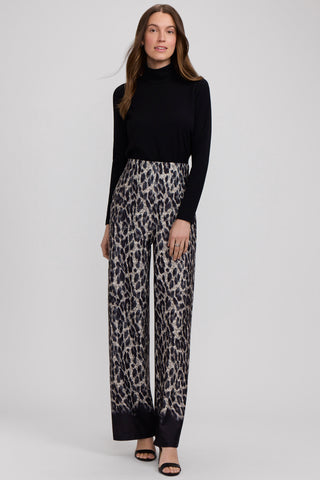 Arlette Midnight Cheetah Knit Crepe Ankle Length Pants
