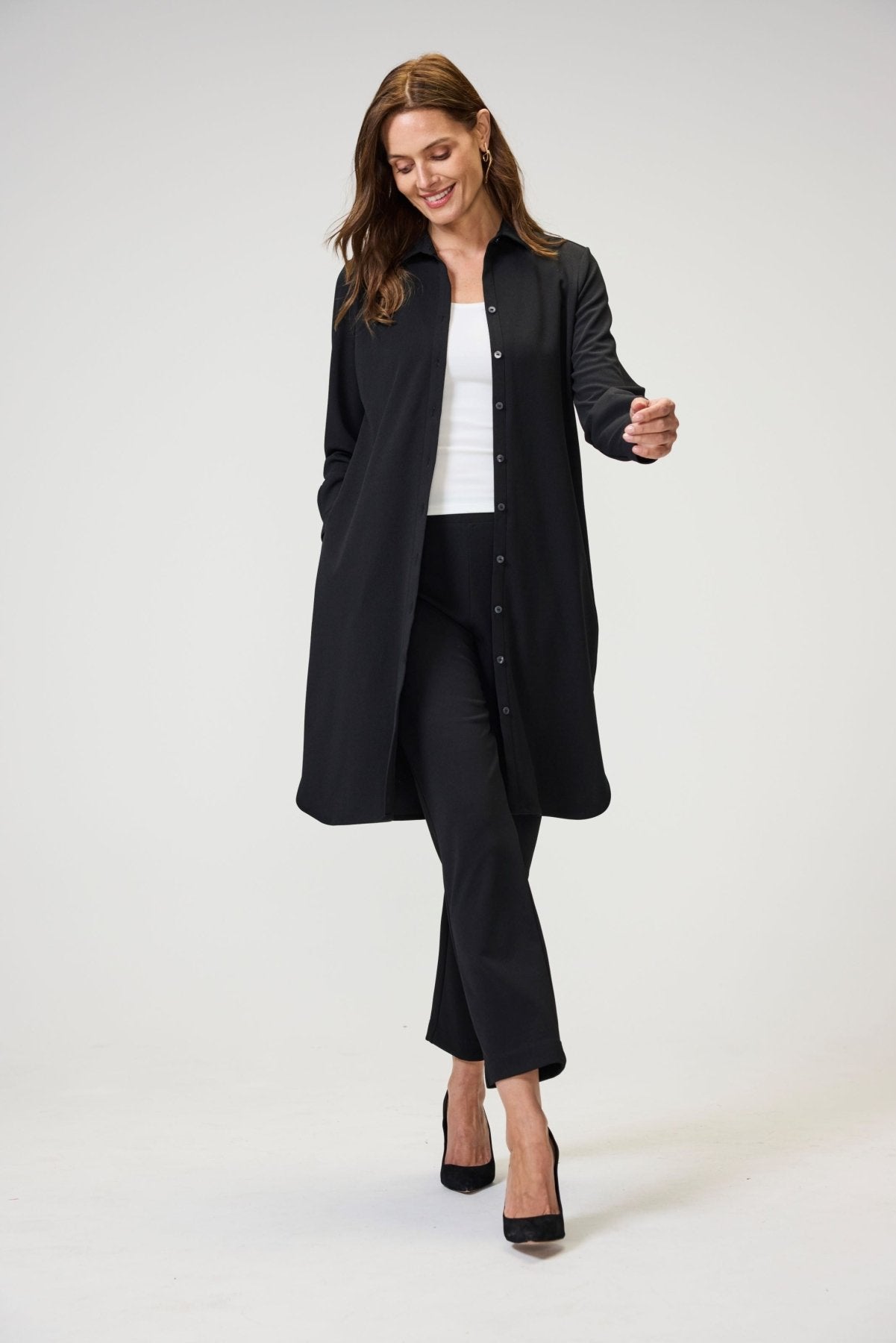 Rocca Knit Crepe Long Sleeve Dress