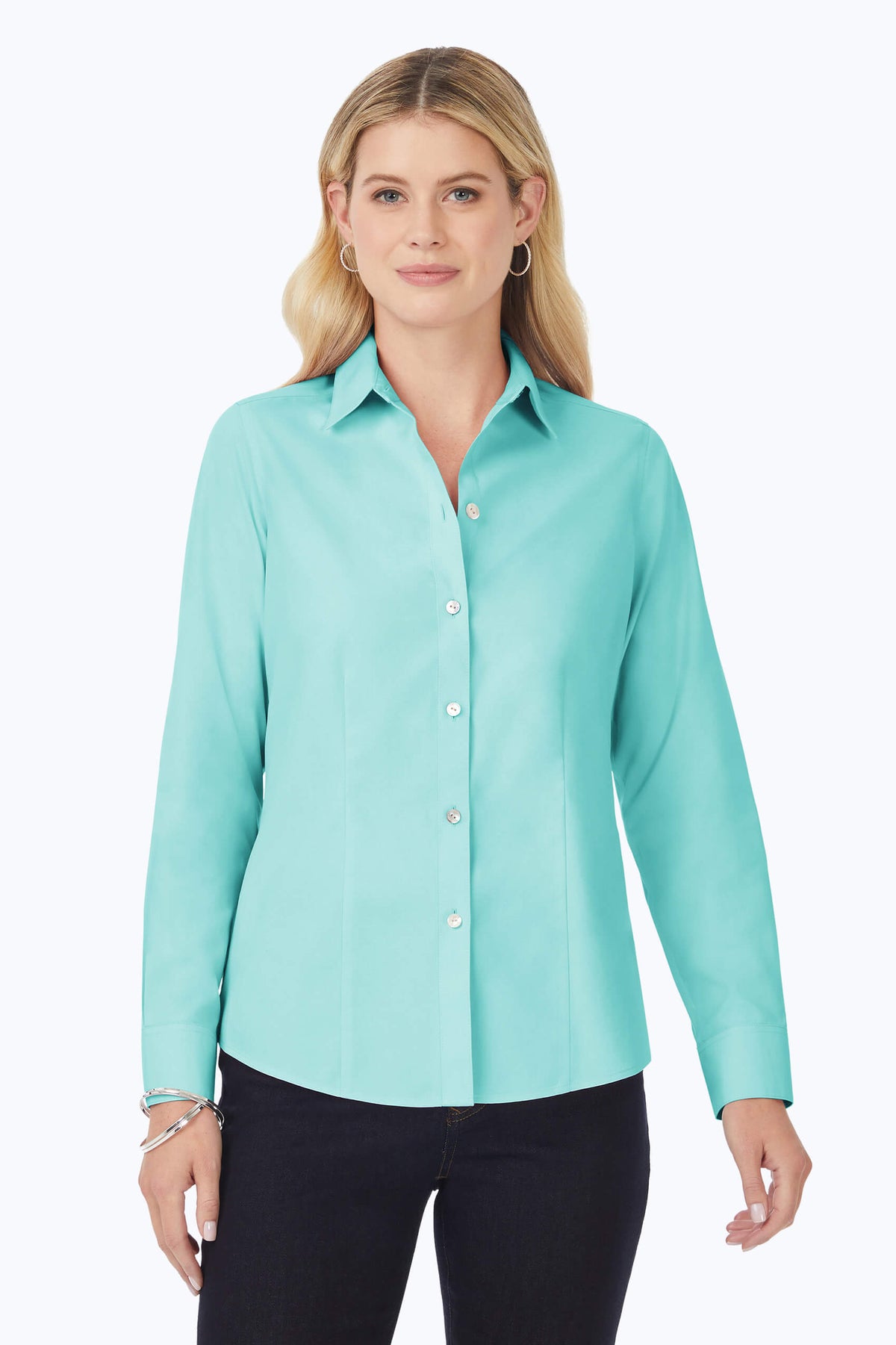 Dianna Essential Pinpoint Non-Iron Shirt #color_oceanside