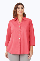 Mary Plus Essential Stretch Non-Iron Shirt #color_coral sunset