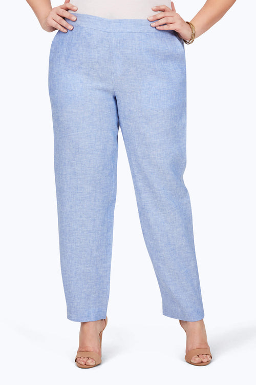 Livingston Plus Linen Pants- Foxcroft
