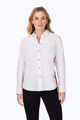 Tartan Detail Pinpoint Non-Iron Shirt #color_white