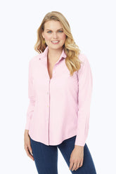 Dianna Plus Essential Pinpoint Non-Iron Shirt #color_chambray pink