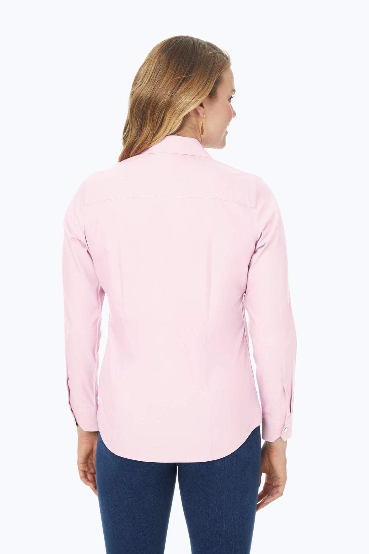 Dianna Plus Essential Pinpoint Non-Iron Shirt #color_chambray pink