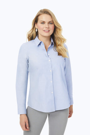 Dianna Plus No Iron Pinpoint Long Sleeve Shirt