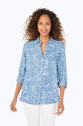 Wistful Branches Tencel® Shirt #color_bluewash branches tencel