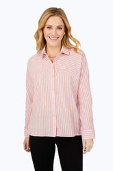 Metallic Glitzy Stripe Shirt #color_pink whisper glitzy stripe