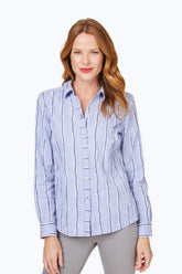 Hampton Serene Stripe Crinkle Shirt #color_blue denim serene stripe
