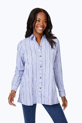 Serene Stripe Crinkle Tunic #color_blue denim serene stripe