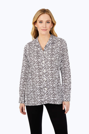 Animal Herringbone Non-Iron Tunic