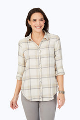 Charlie Frost Plaid Shirt #color_ivory multi frost plaid