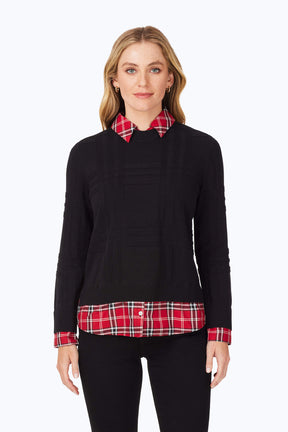Layered Combo Tartan Sweater