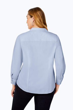 Monica Plus Convertible Collar Pinpoint Non-Iron Shirt