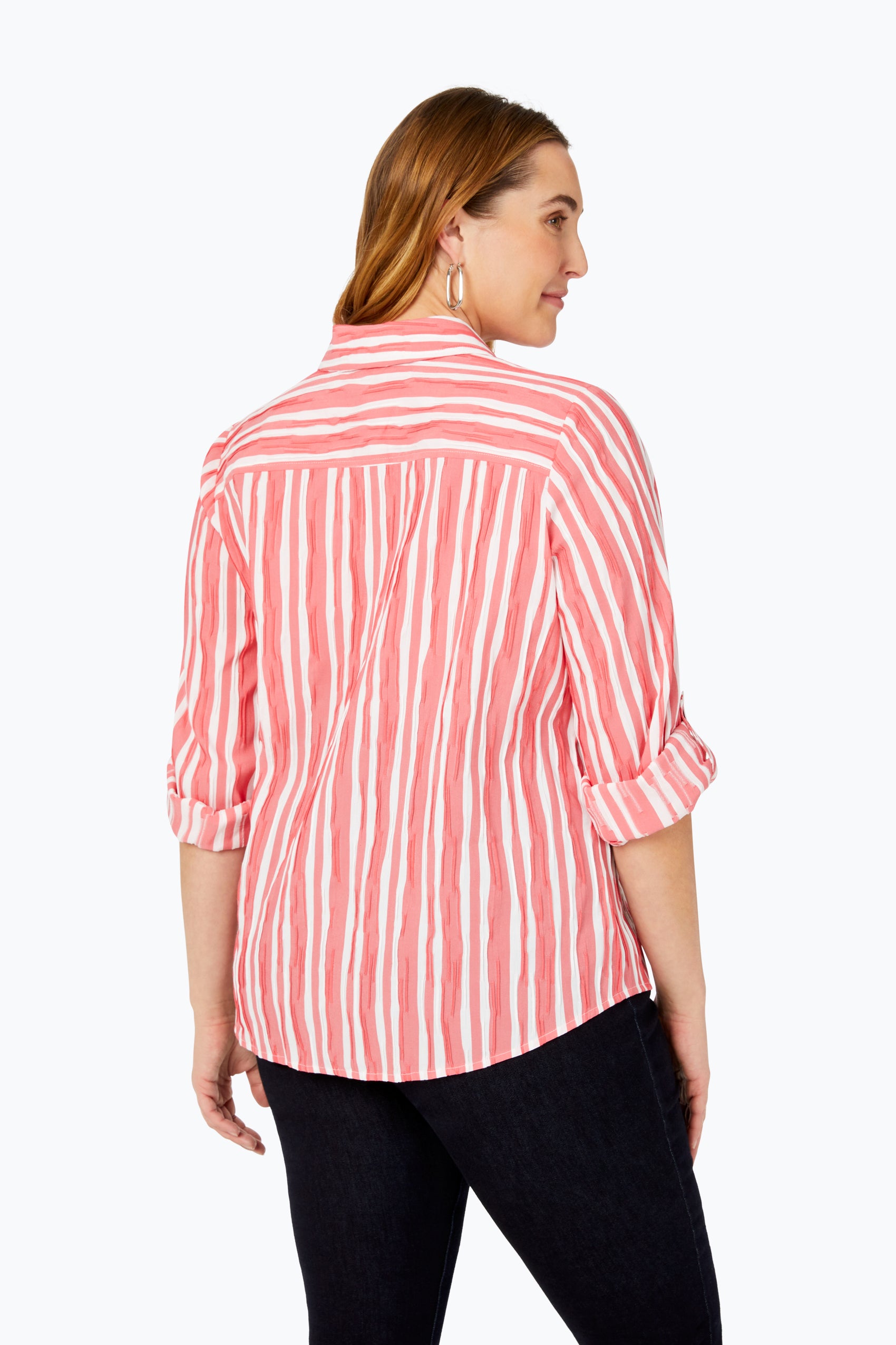 Hampton Plus Beach Stripe Crinkle Shirt
