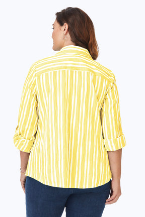 Hampton Plus Beach Stripe Crinkle Shirt