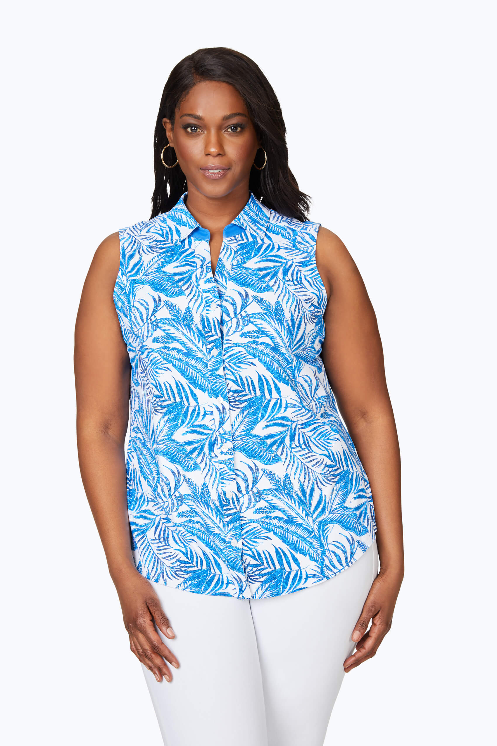Mary Plus Tropics Jersey Sleeveless Shirt