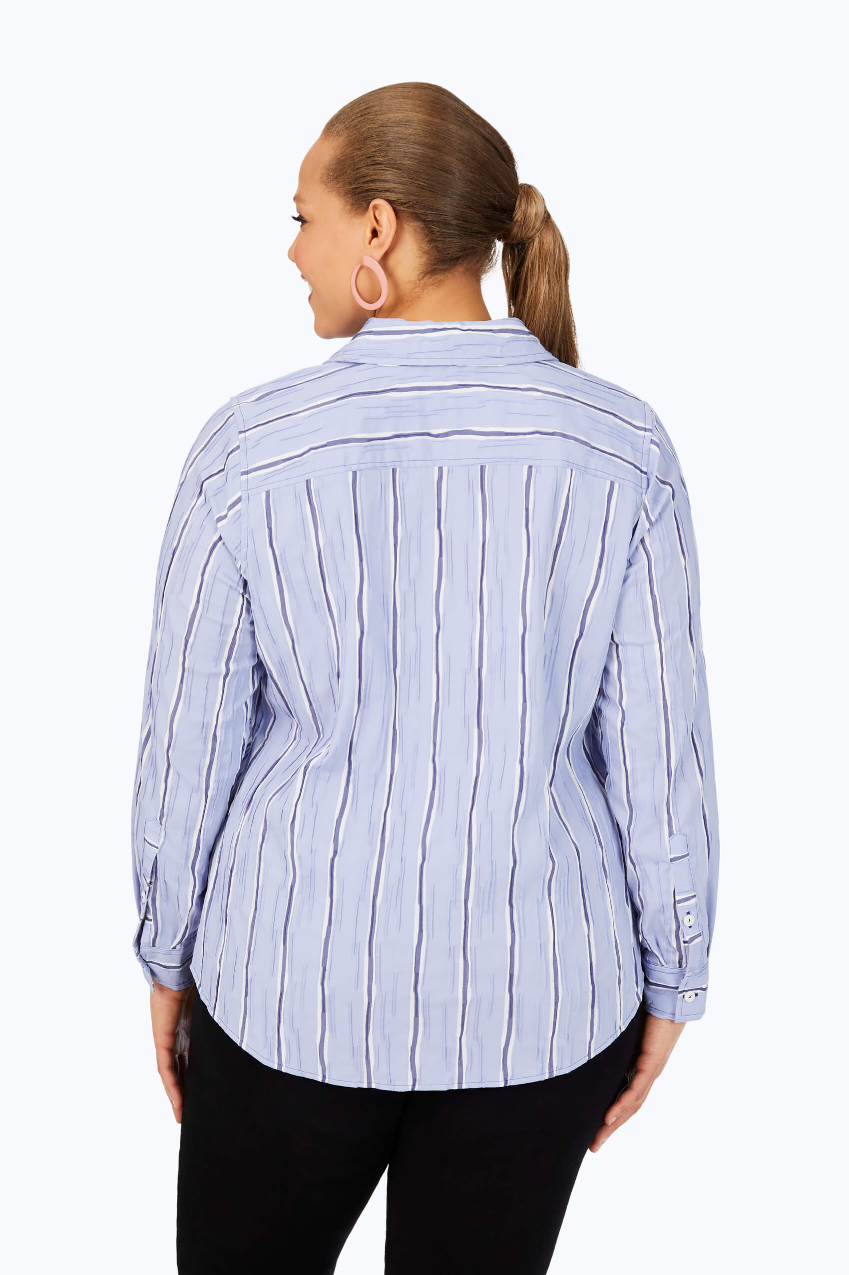 Hampton Plus Serene Stripe Crinkle Shirt