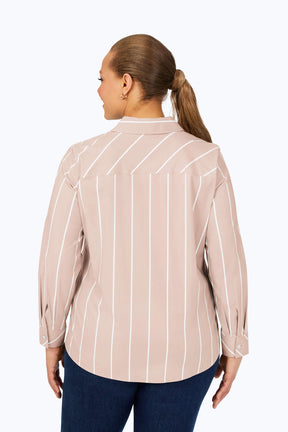 Ava Plus Stretch Non-Iron Stripe Shirt