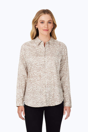 Davis Non-Iron Cocoa Zebra Shirt