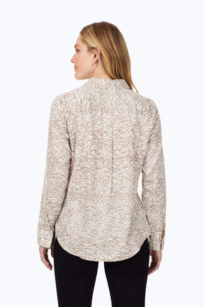Davis Non-Iron Cocoa Zebra Shirt