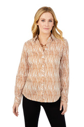 Ava Non-Iron Warm Geo Shirt #color_ivory multi warm geo