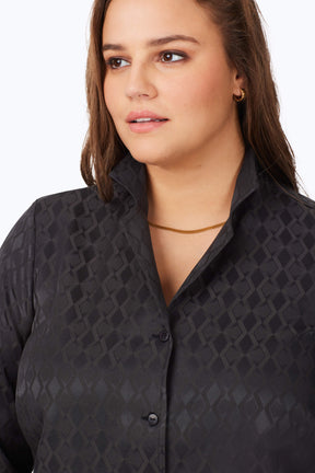 Monica Plus Non-Iron Geo Jacquard Shirt